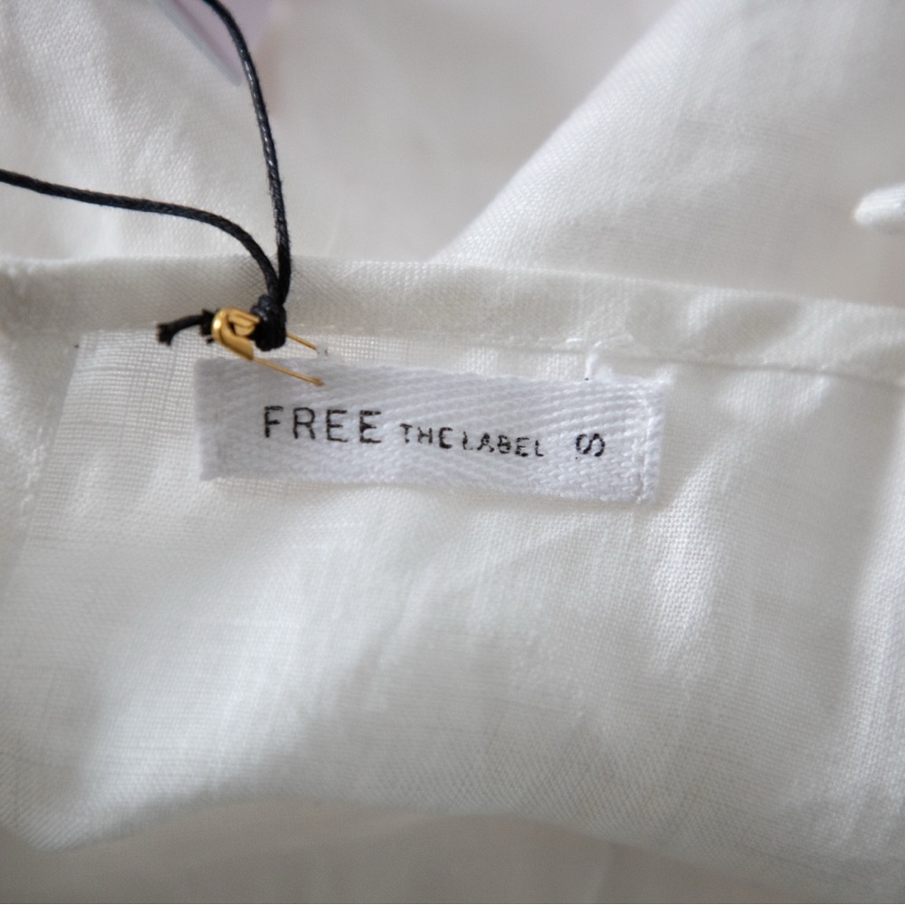 Free Label White Linen Mini Dress Small - Picture 6 of 6